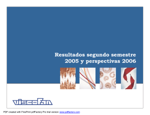 Resultados del segundo semestre de Resultados segundo semestre 2005 y perspectivas 2006