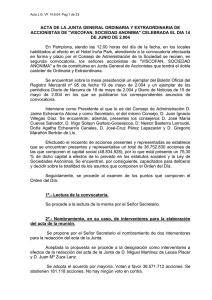 Acta de la Junta General de Accionistas