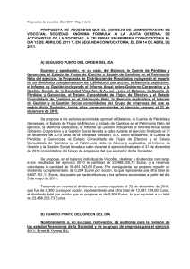 Propuestas de acuerdos Junta General 2011