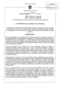 decreto del Ministerio del Interior expedido en marzo de 2015