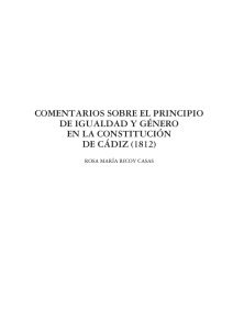COMENTARIOS SOBRE EL PRINCIPIO DE IGUALDAD Y GÉNERO EN LA CONSTITUCIÓN