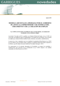 Novedades Garrigues 2-2013 (medidas adicionales apoyo al emprendedor)