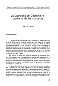 La Geografía en Cataluña: el problema de las comarcas