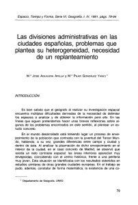 Las divisiones administrativas en las ciudades españolas, problemas que