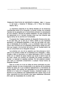 TRABAJOS PRÁCTICOS DE GEOGRAFÍA HUMANA, 1988. C. Carrera;