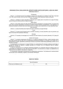 Ordenanza 5 . Impuesto sobre gastos suntuarios: Juego del bingo. (pdf, 62.44 Kb)