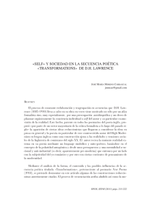 «SELF» Y SOCIEDAD EN LA SECUENCIA POÉTICA