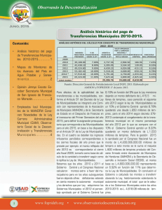 Análisis histórico del pago de Transferencias Municipales 2010-2015.
