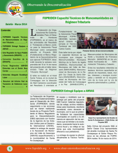 L FOPRIDEH Capacitó Técnicos de Mancomunidades en Régimen Tributario Boletín - Marzo 2014