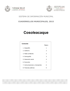 Cosoleacaque SISTEMA DE INFORMACIÓN MUNICIPAL CUADERNILLOS MUNICIPALES, 2015