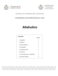 Atlahuilco SISTEMA DE INFORMACIÓN MUNICIPAL CUADERNILLOS MUNICIPALES, 2015