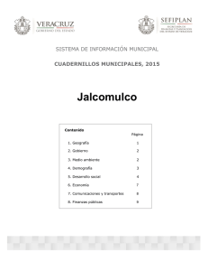 Jalcomulco SISTEMA DE INFORMACIÓN MUNICIPAL CUADERNILLOS MUNICIPALES, 2015