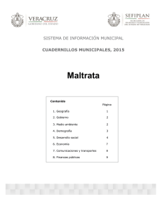 Maltrata SISTEMA DE INFORMACIÓN MUNICIPAL CUADERNILLOS MUNICIPALES, 2015