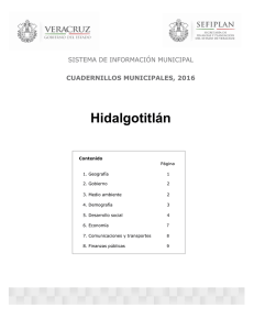 Hidalgotitlán SISTEMA DE INFORMACIÓN MUNICIPAL CUADERNILLOS MUNICIPALES, 2016