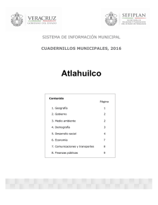 Atlahuilco SISTEMA DE INFORMACIÓN MUNICIPAL CUADERNILLOS MUNICIPALES, 2016