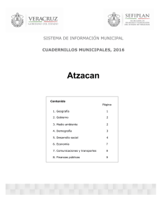 Atzacan SISTEMA DE INFORMACIÓN MUNICIPAL CUADERNILLOS MUNICIPALES, 2016