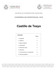 Castillo de Teayo SISTEMA DE INFORMACIÓN MUNICIPAL CUADERNILLOS MUNICIPALES, 2016