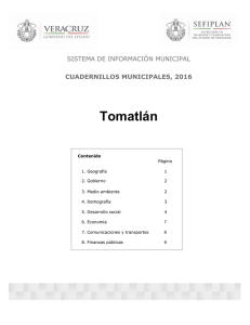 Tomatlán SISTEMA DE INFORMACIÓN MUNICIPAL CUADERNILLOS MUNICIPALES, 2016