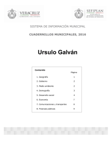 Ursulo Galván SISTEMA DE INFORMACIÓN MUNICIPAL CUADERNILLOS MUNICIPALES, 2016