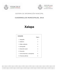 Xalapa SISTEMA DE INFORMACIÓN MUNICIPAL CUADERNILLOS MUNICIPALES, 2016