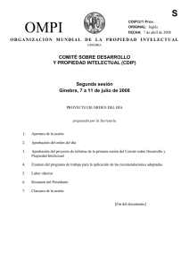 OMPI S COMITÉ SOBRE DESARROLLO Y PROPIEDAD INTELECTUAL (CDIP)