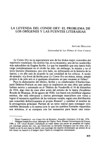 LA LEYENDA DEL CONDE ORY: EL PROBLEMA DE