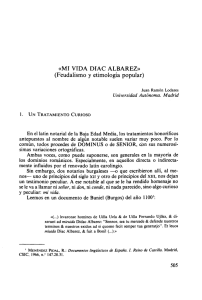 «MI VIDA DIAC ALBAREZ» (Feudalismo y etimología popular)