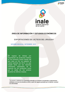 Informe de Exportación - Setiembre 2014