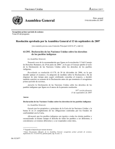 A Asamblea General Naciones Unidas Resolución aprobada por la Asamblea
