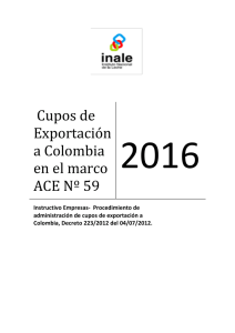 Instructivo de Cupos de exportación a Colombia 2016