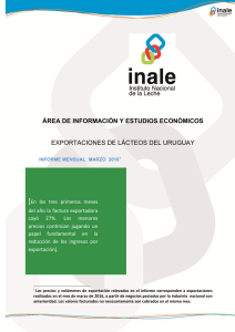 Informe de exportación - Marzo 2016