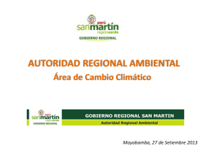 AUTORIDAD REGIONAL AMBIENTAL Área de Cambio Climático Moyobamba, 27 de Setiembre 2013