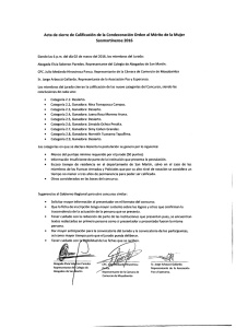 Resultados: Condecoración "Orden al mérito de la mujer sanmartinense 2016" (2016-03-03)