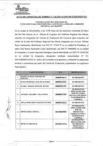 Resultados del concurso para concesión del cafetín de la Sede del Gobierno Regional de San Martín (2015-05-28)