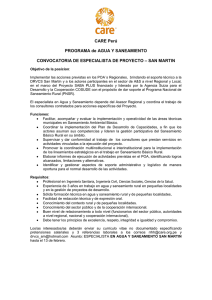 CONVOCATORIA DE ESPECIALISTA DE PROYECTO  CARE (2013-02-13)