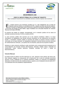 Crece el empleo formal en la ciudad de Tarapoto (2012-04-26)