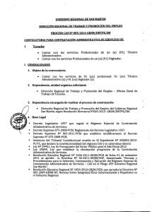 GOBIERNO REGIONAL DE SAN MARIIN PROCESO CAS Nº 005-2014-GRSM/DRIPE/SM