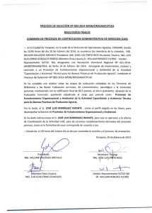 PROCESO  DE SELECCiÓN  Nº 003-2014-GRSN/DRASAM/CPCAS RESULTADOS  FINALES