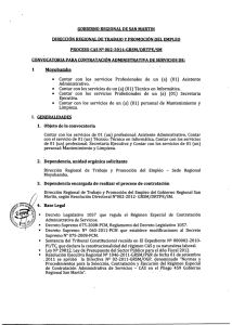GOBIERNO REGIONAL DE SAN MARTIN PROCESO CAS NI! 002-2014-GRSM/DRTPE/SM