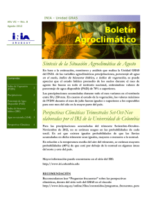 Informe Agroclimático - Agosto 2012