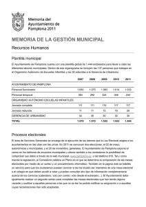 MEMORIA DE LA GESTIÓN MUNICIPAL Recursos Humanos Plantilla municipal