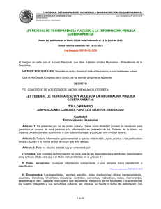 Ley Federal de Transparencia y Acceso a la Información Pública Gubernamental