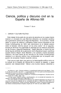 Ciencia, política y discurso civil en la España de Alfonso XIII