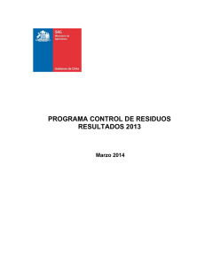 Resultados del Programa de Control de Residuos en Productos Pecuarios, 2013