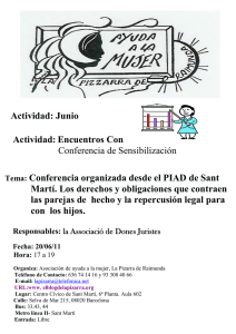 Actividad: Junio Actividad: Encuentros Con Conferencia organizada desde el PIAD de Sant