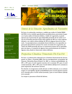 Boletín Agroclimático Síntesis de la Situación Agroclimática de Noviembre precipitaciones