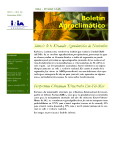 Boletín Agroclimático Síntesis de la Situación Agroclimática de Noviembre precipitaciones