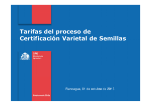 Tarifas del proceso de Certificación Varietal de Semillas