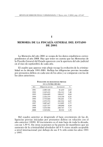 I MEMORIA DE LA FISCALÍA GENERAL DEL ESTADO DE 2001