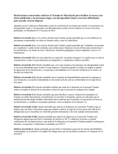 Declaraciones concertadas relativas al Tratado de Marrakech para facilitar el... obras publicadas a las personas ciegas, con discapacidad visual o...